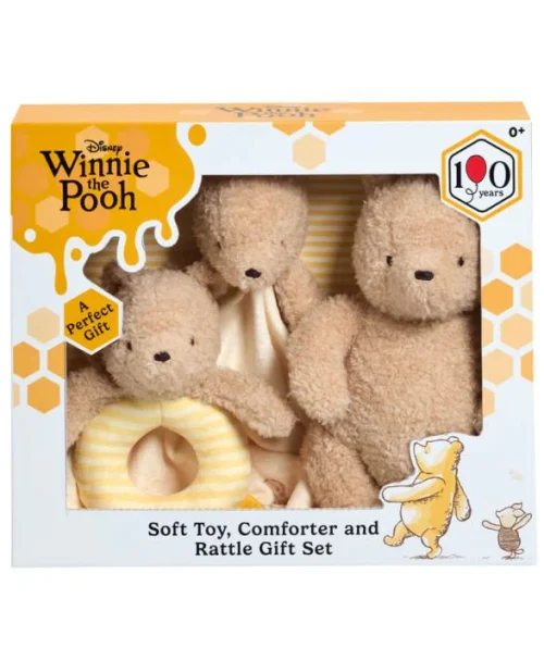 pooh gift set bear comforter & rattle
